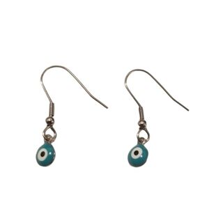 Handcrafted Evil Eye Earrings (teal)